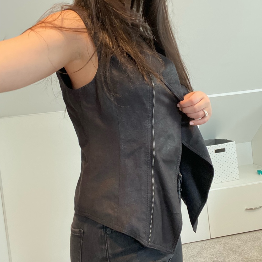 Black leather vest